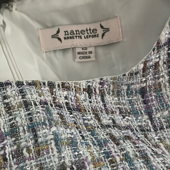 Nanette  ICED BLUE DENIM tweed mini dress NWT size 12 - Picture 6 of 6
